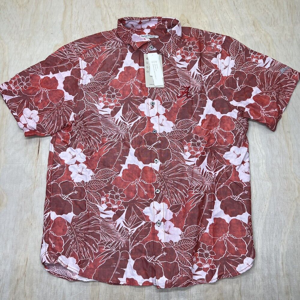 NEW MD Alabama Crimson Tide Tommy Bahama Coast Nuevo Fronds Button-Up Shirt